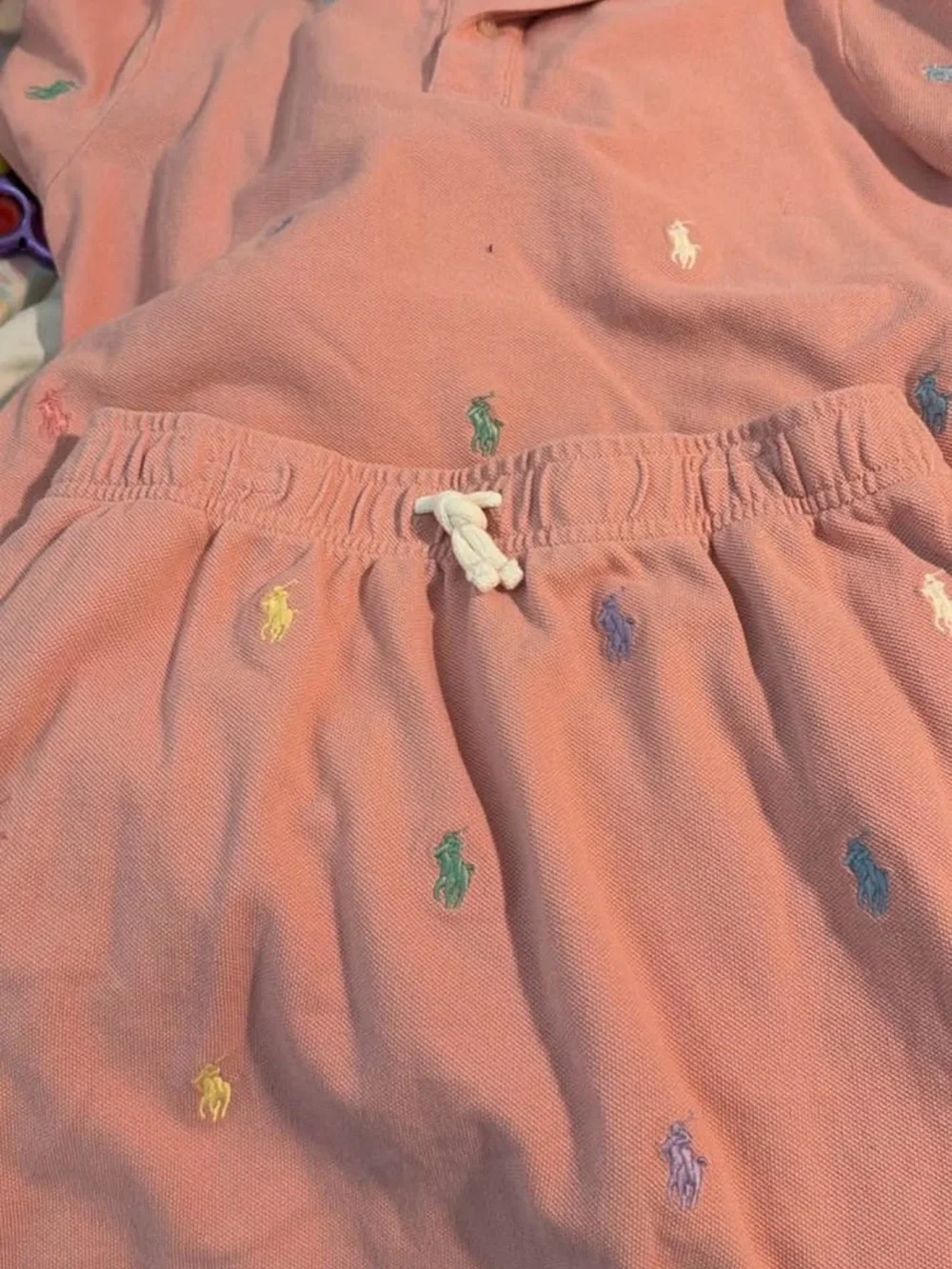 Ralph Lauren Coral Pink Embroidered Polo Skirt